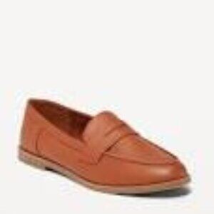 Faux-Leather Penny Loafer Shoes